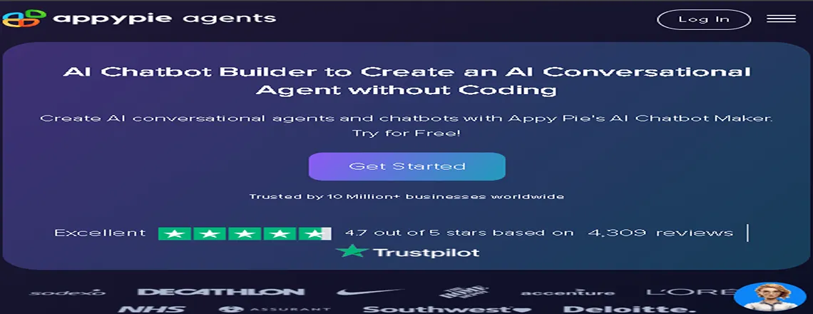 Appy Pie no-code chatbot builder for creating AI chatbots easily