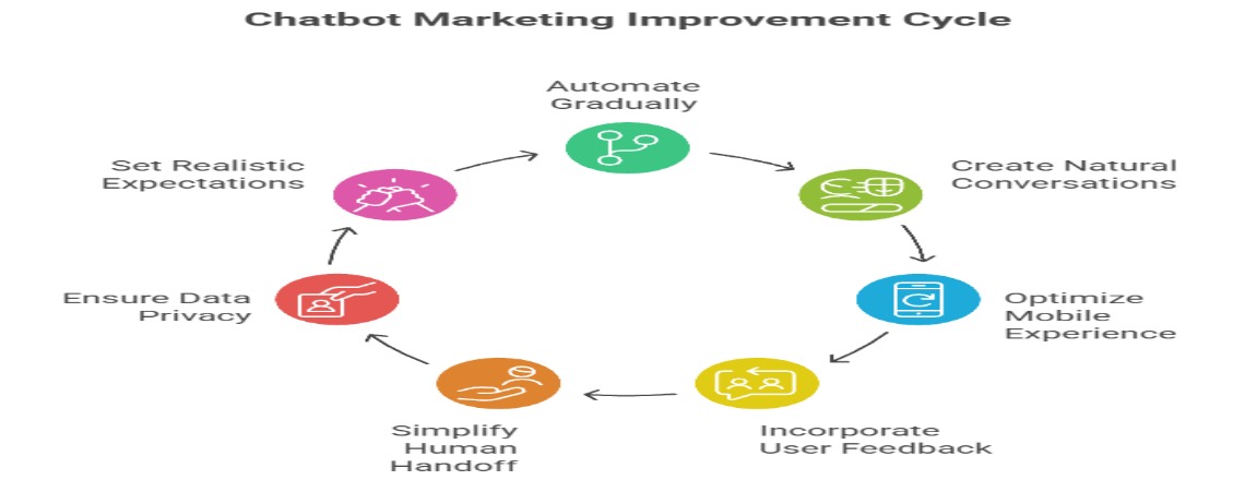 List of common chatbot marketing errors and how to prevent them for better performance.