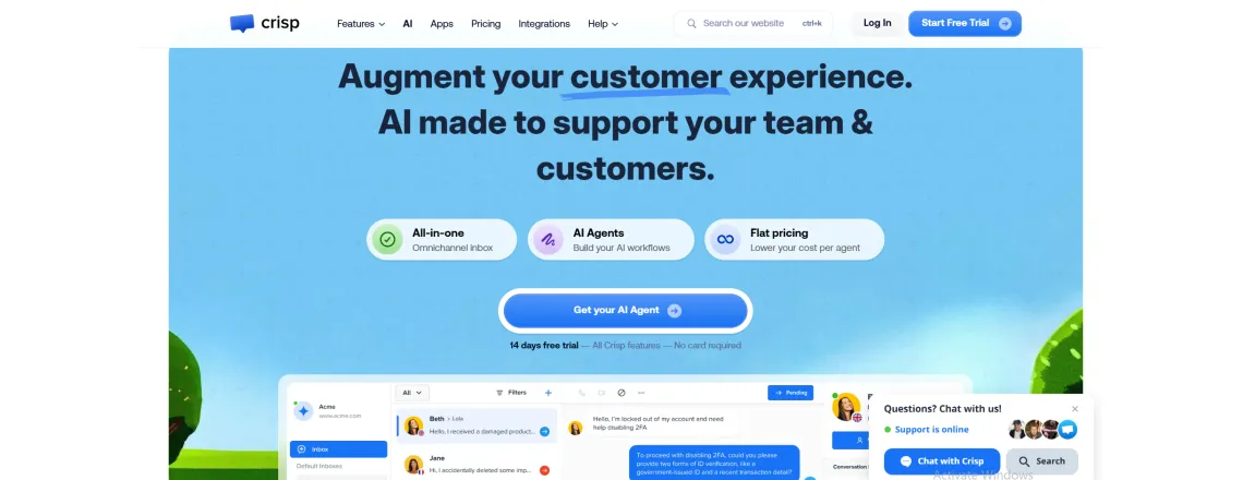 Crisp β Easy-to-Use Tidio Alternative with Co-Browsing and Knowledge Base