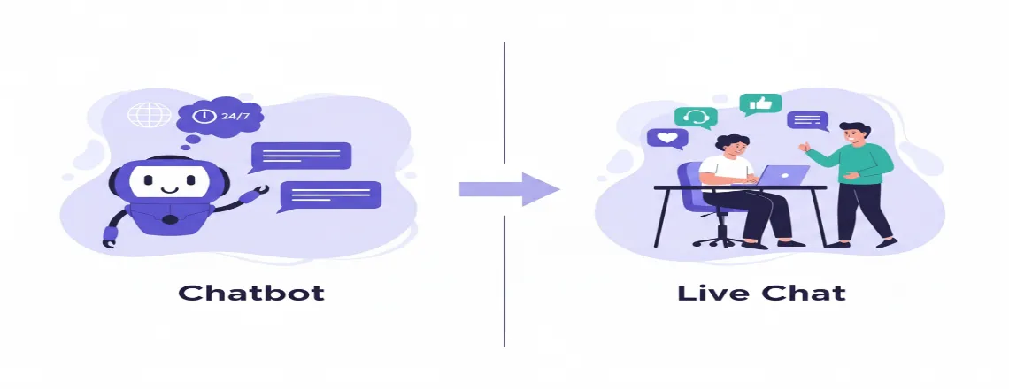 Explaining the difference between chatbot vs live chat for effective customer support