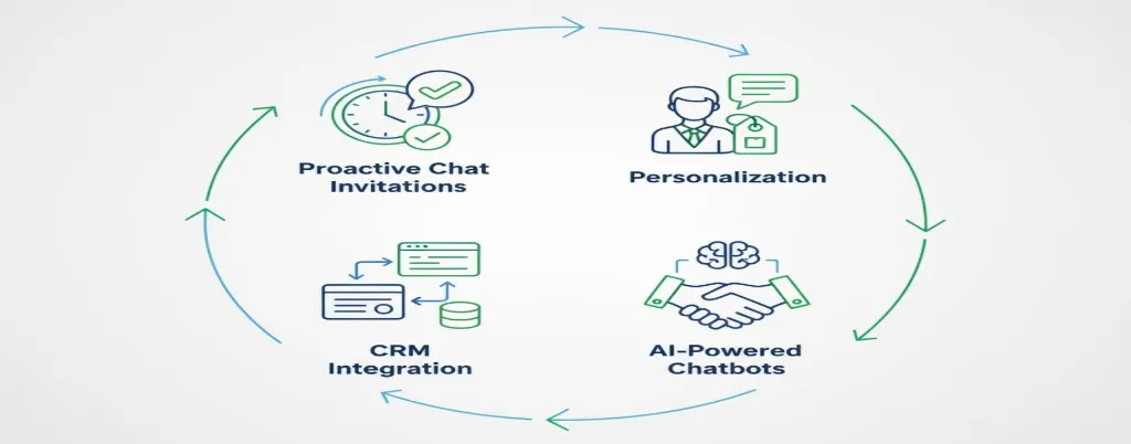 Customer service representative applying live chat best practices for positive engagement.