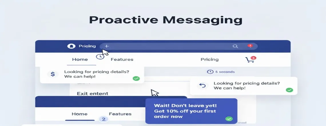 Chatbot sending proactive messages based on user behavior triggers.