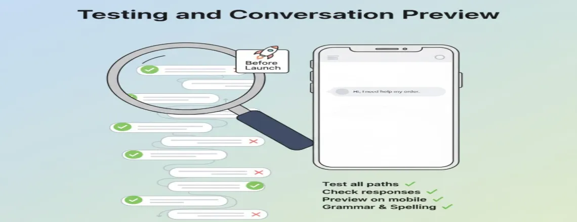 chatbot conversation testing and preview tools before launch of chatbot