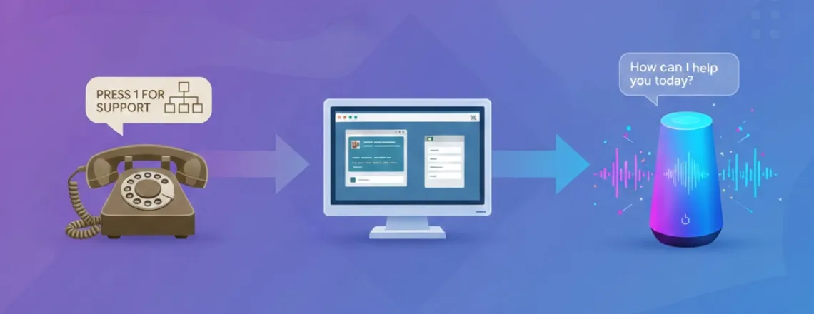 Evolution of customer service from phone menus to AI voice chatbots