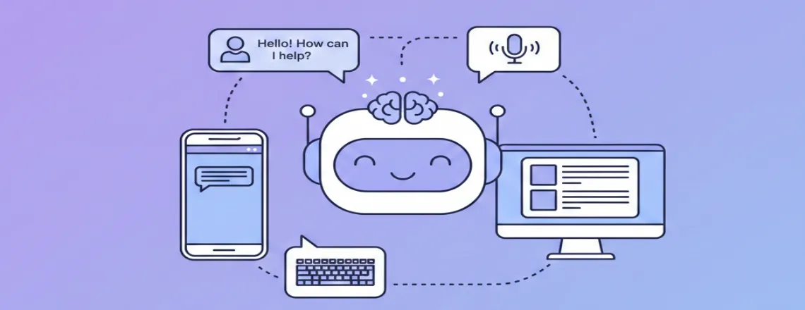 AI chatbots enabling text and voice interactions across multiple platforms