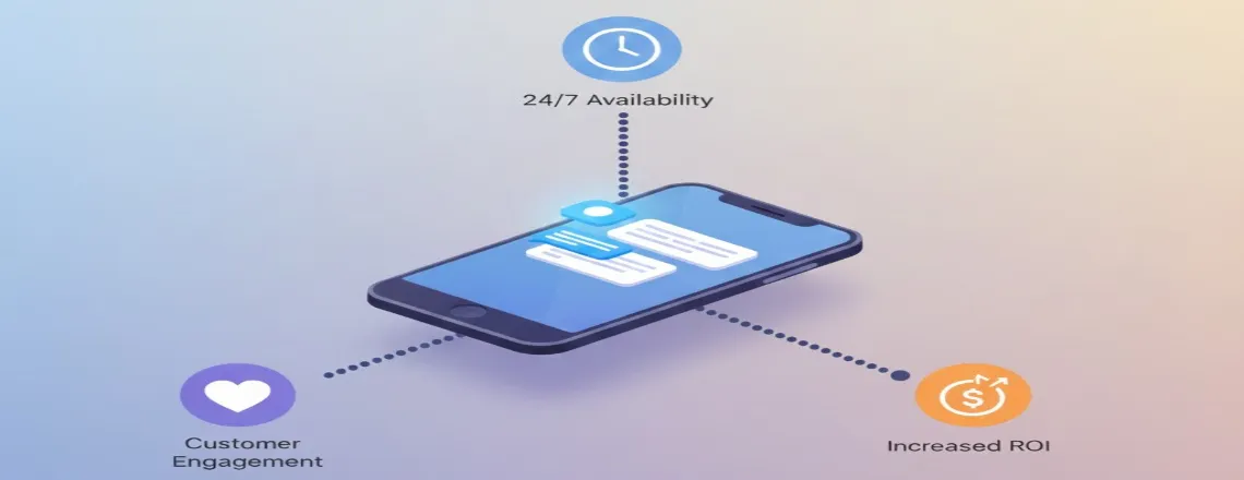 Smartphone displaying chatbot conversation demonstrating effective chatbot marketing strategies for 24/7 customer engagement