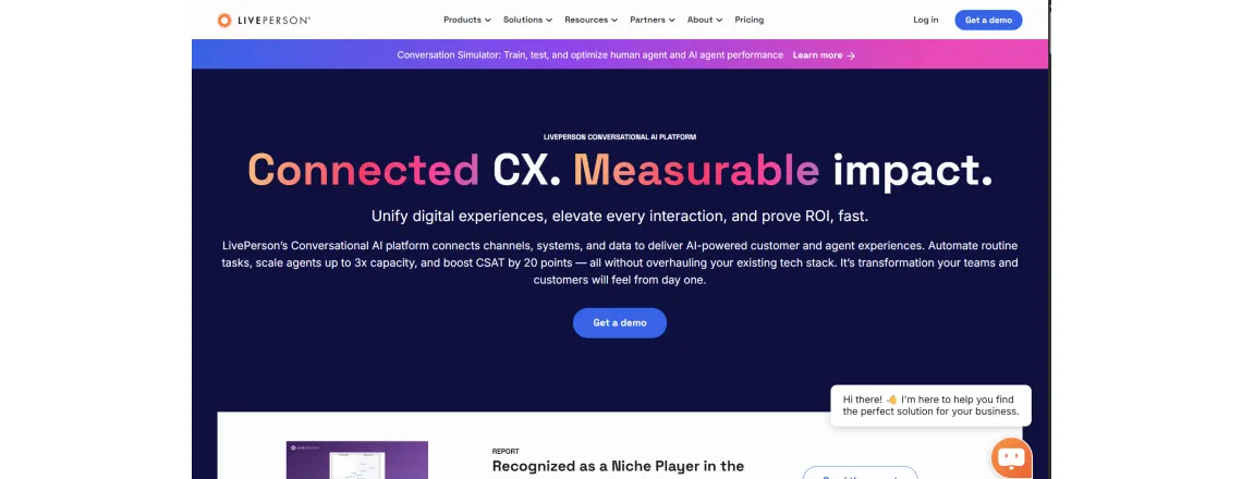 LivePerson offers enterprise conversational AI. Handles millions of chats across channels.