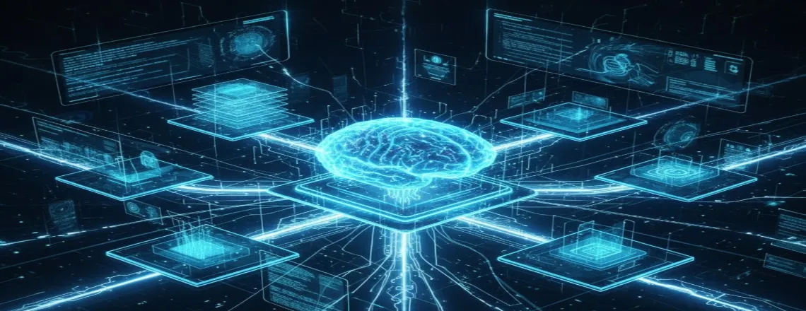 AI-powered event management infrastructure with centralized intelligence connecting multiple engagement touchpoints.