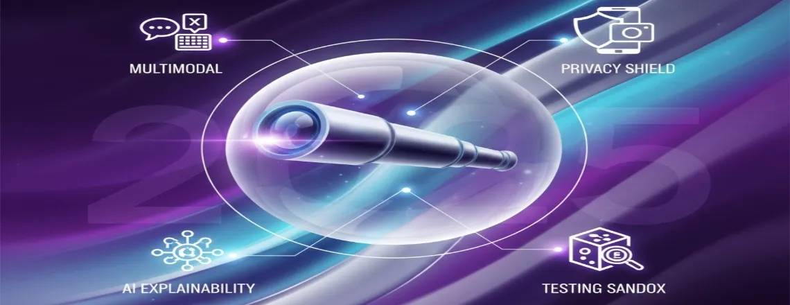 2025 chatbot marketing trends: multimodal AI, on-device processing, responsible AI features, and synthetic testing