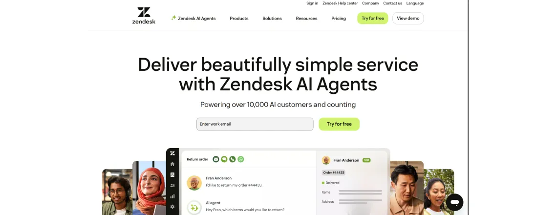 Zendesk Answer Bot lives inside their popular platform.